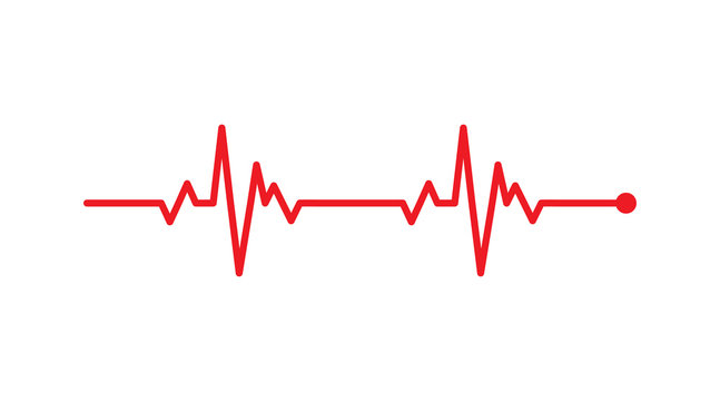 heart rhythm, Electrocardiogram, ECG - EKG signal, Heart Beat pulse line concept design isolated on white background