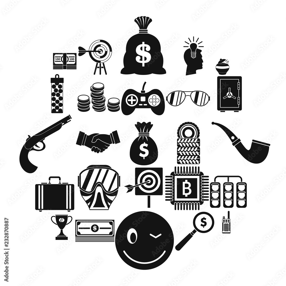 Poster gambling icons set. simple set of 25 gambling vector icons for web isolated on white background