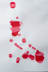 watercolor stain red round paint drops DIY hand drawn.