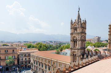 Fototapeta na wymiar Palermo, Palermo, Sicily, ITALY - August, 2018:Cathedral Santa Vergine Maria Assunta of Palermo