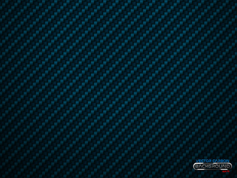 Vector blue carbon fiber volume background. Abstract decoration cloth material wallpaper with shadow for car tuning or service
