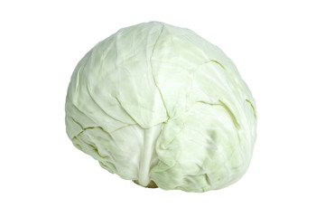 Fototapeta premium White cabbage isolated on white background. Vegetables for salad. Healthy, dietary, vegetarian food.