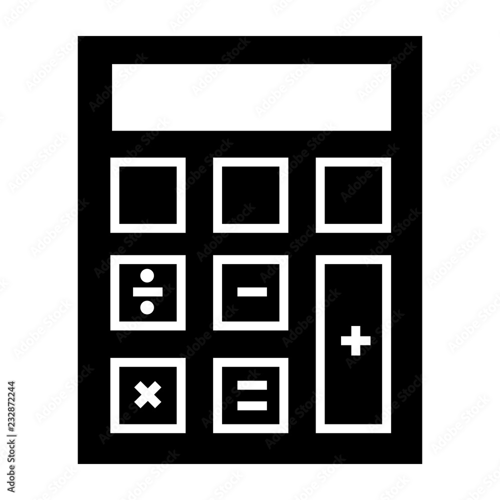 Poster calculator icon. simple illustration of calculator vector icon for web design isolated on white back