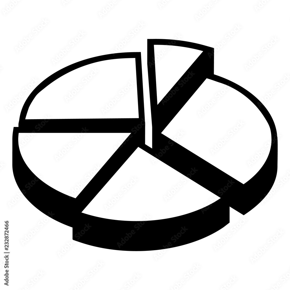 Poster pie chart icon. simple illustration of pie chart vector icon for web design isolated on white backgr