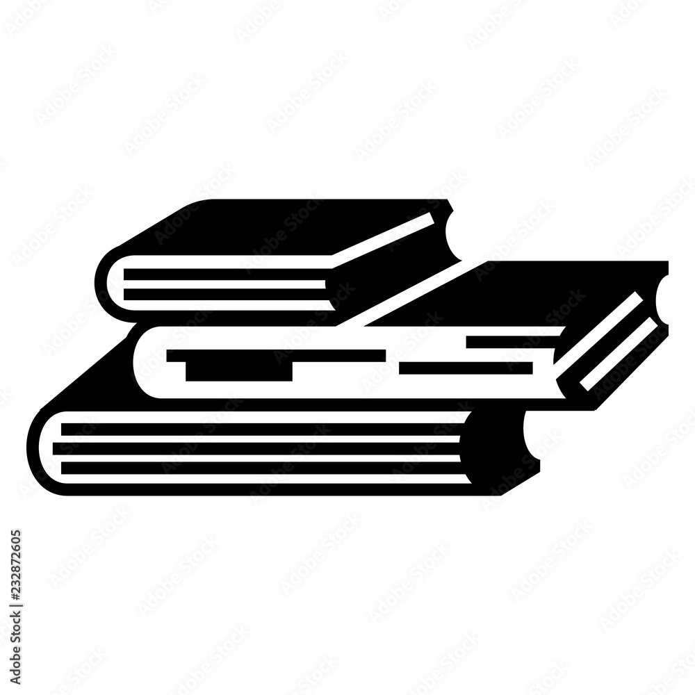 Poster book stack icon. simple illustration of book stack vector icon for web design isolated on white back