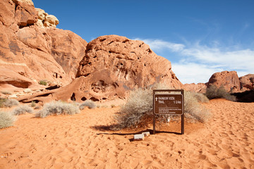 the rainbow vista trail in the valley of fire state park in Nevada USA