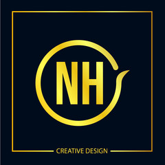 Initial Letter NH Logo Template Design