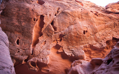 Red rocks sandstone erosion in valley of fire state park