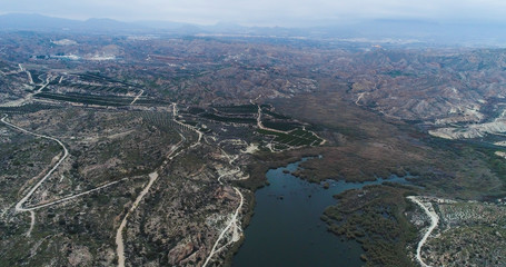 Lake in mountains drone wives 