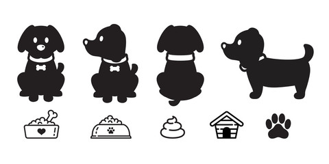 dog vector french bulldog cartoon character paw icon puppy breed logo bowl poo dog food illustration doodle graphic