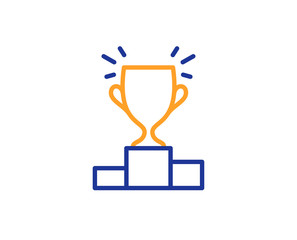 Winner podium line icon
