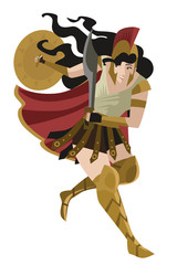 strong spartan amazon warrior