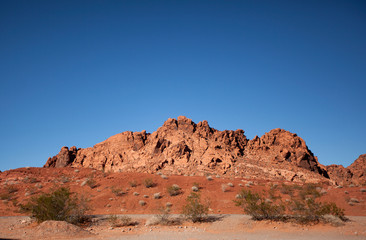 Fototapeta na wymiar Red rock formations in Valley of Fire Nevada