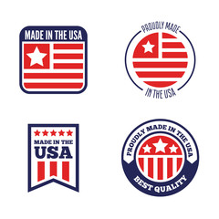 Set of Vector labels, logo, badges and signs made in USA
