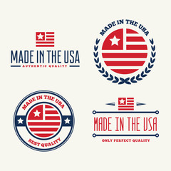 Set of Vector labels, logo, badges and signs made in USA