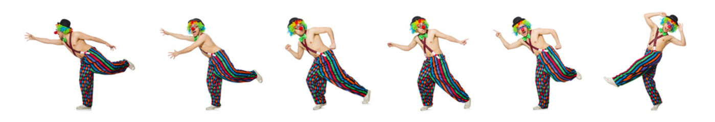 Funny clown isolated on the white background