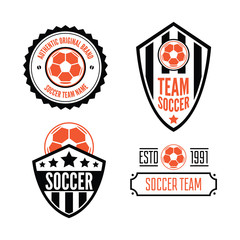 Fototapeta premium Set of Football or soccer Club Logo Set Vector Template Design