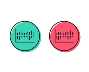 Column chart line icon. Financial graph sign. Stock exchange symbol. Business investment. Positive and negative circle buttons concept. Good or bad symbols. Column diagram Vector