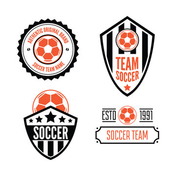 Set of Football or soccer Club Logo Set Vector Template Design