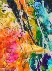 Dynamic hand-painted colorful abstract background. Amazing grunge original texture. Textured paint strokes on canvas. Simple close up backdrop. Beauty chaotic color splashes. Retro vintage style.