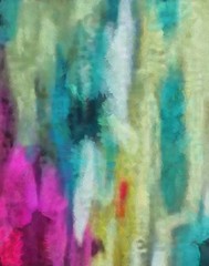Dynamic hand-painted colorful abstract background. Amazing grunge original texture. Textured paint strokes on canvas. Simple close up backdrop. Beauty chaotic color splashes. Retro vintage style.