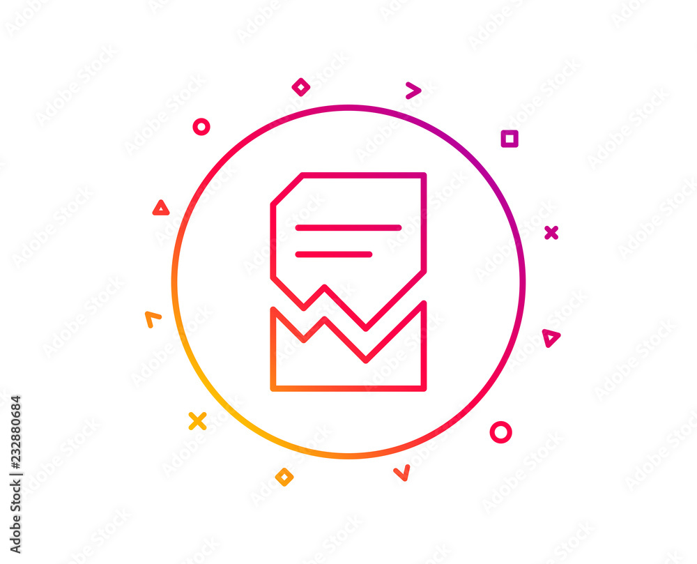 Aufkleber corrupted document line icon. bad file sign. paper page concept symbol. gradient pattern line button