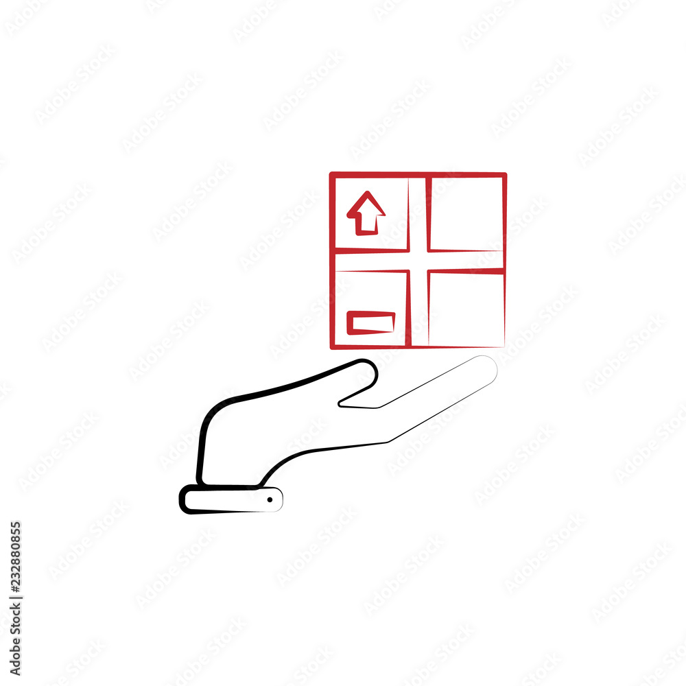 Poster service logistic 2 colored line icon. simple colored element illustration. service logistic outline 