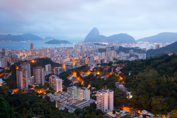 Rio de Janeiro before sunrise with the Sugarloaf Mountain