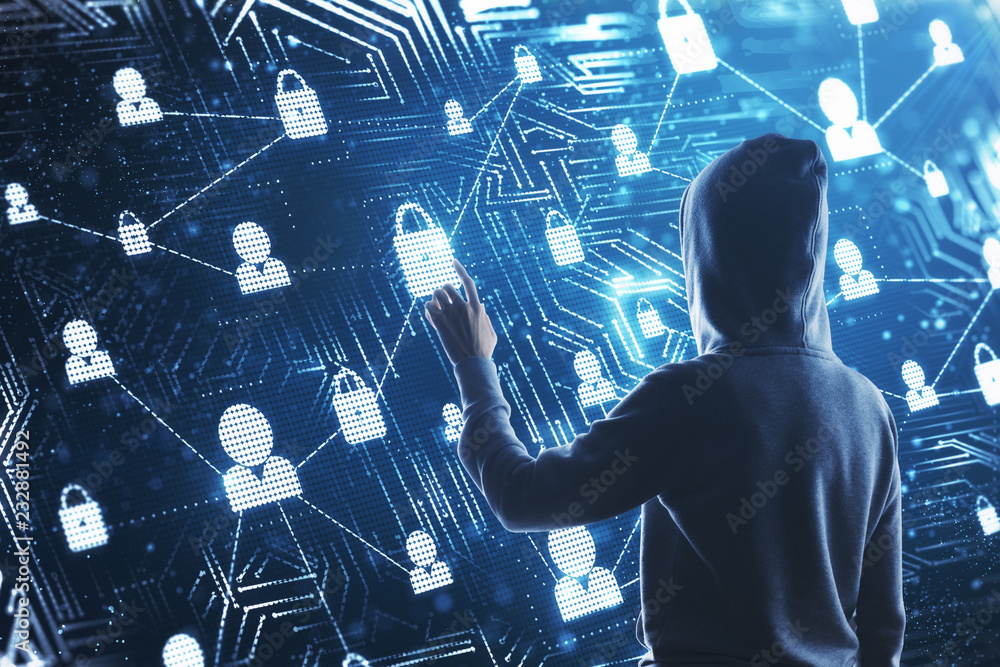Poster hacking and phishing concept
