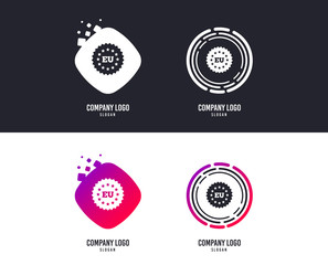 Obraz premium Logotype concept. European union icon. EU stars symbol. Logo design. Colorful buttons with icons. Vector