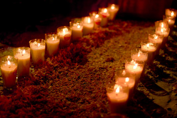 Candles in an altar of the dead