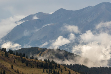 Fog on Whetstone Mountain near Crested Butte in Colorado Rockies