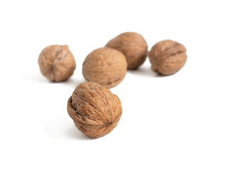 Walnuts with brown shell
