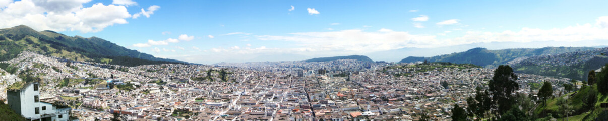 Fototapeta na wymiar Panoramic view of Quito Ecuador