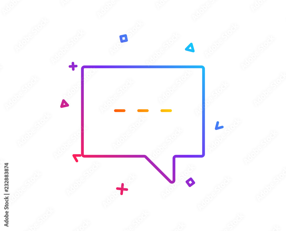 Poster chat line icon. speech bubble sign. communication or comment symbol. gradient line button. blog icon