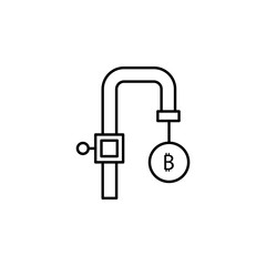 bitcoin, block chain icon. Element of block chain icon for mobile concept and web apps. Thin line bitcoin, block chain icon can be used for web and mobile