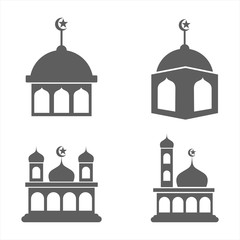 Mosque silhouette icon vector
