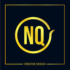 Initial Letter NQ Logo Template Design