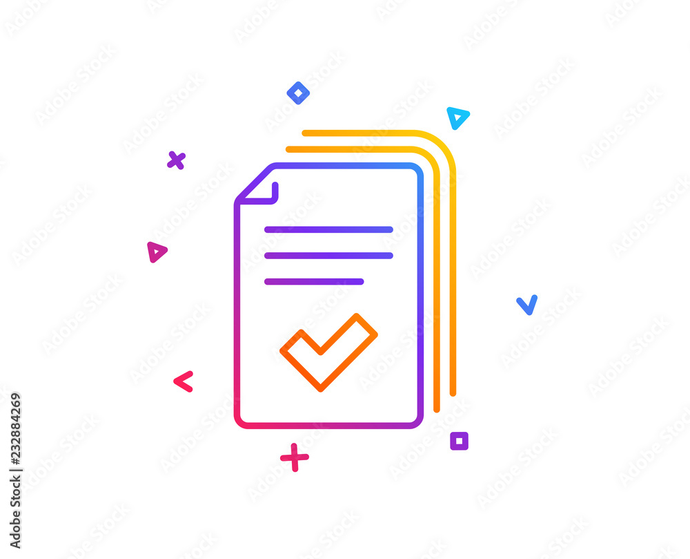 Poster handout line icon. documents example sign. gradient line button. handout icon design. colorful geome