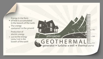 Renewable energy from geothermal paper infographics