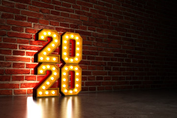 New Year 2020 Creative Design Concept - 3D Rendered Image