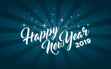 Happy new year 2019 greeting card