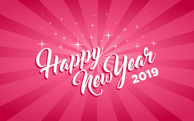 Happy new year 2019 greeting card