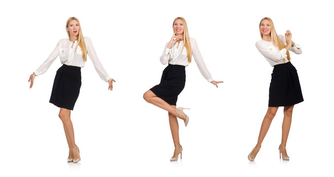 Businesswoman in business concept isolated on white