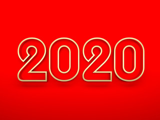 New Year 2020 Creative Design Concept - 3D Rendered Image