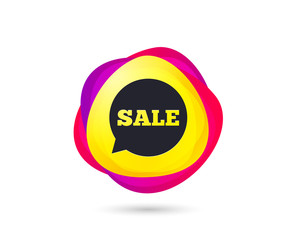 Gradient shopping banner. Sale sign icon. Special offer symbol in speech bubble. Sale tag. Abstract template for design. Vector