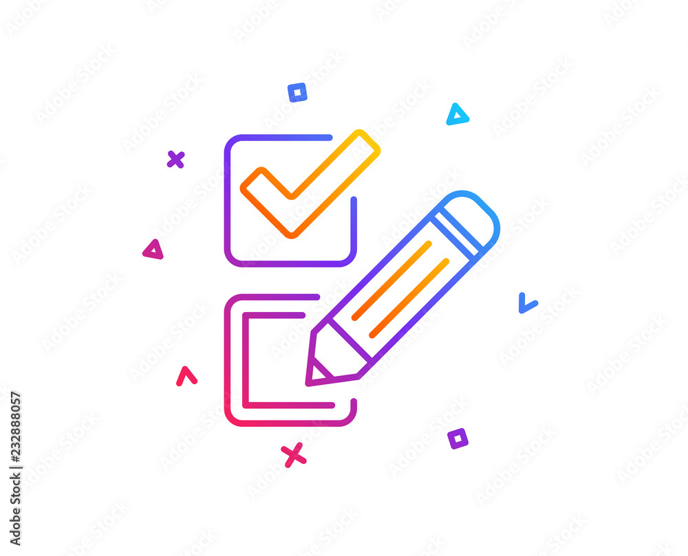 Poster checkbox line icon