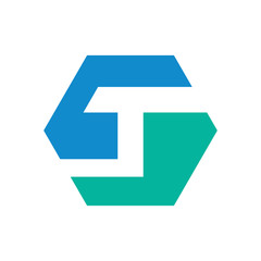 Letter T hexagon logo