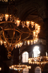 Gothic chandelier on the ceiling