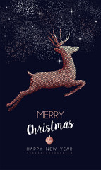Obraz na płótnie Canvas Christmas and New Year copper mosaic greeting card